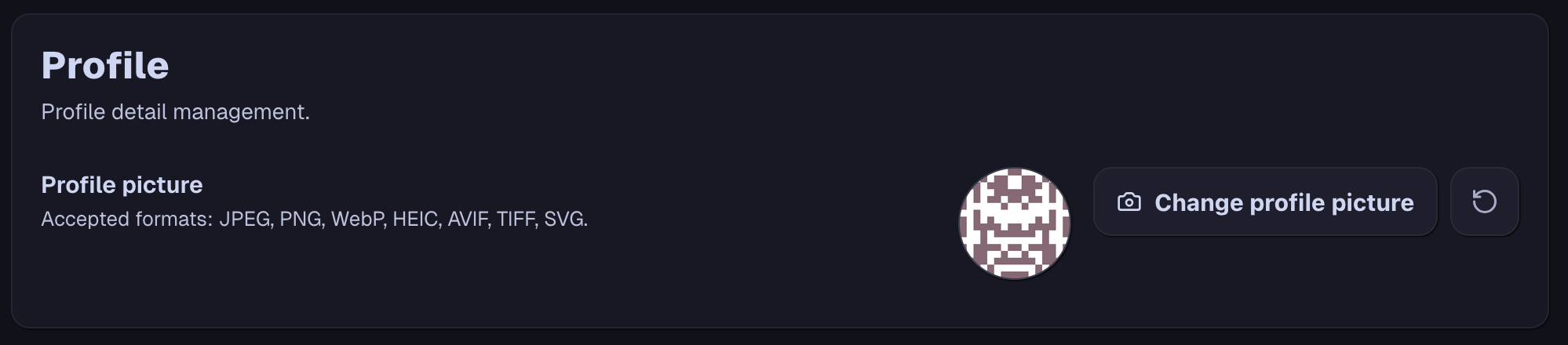 Change Profile Picture Panel